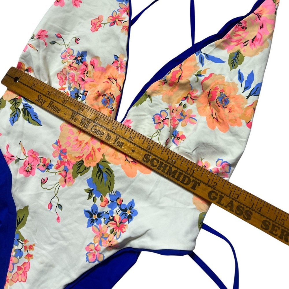 Maaji Safari Reversible One Piece Swimsuit Floral Criss Cross Back Tie Side - Picture 3 of 8